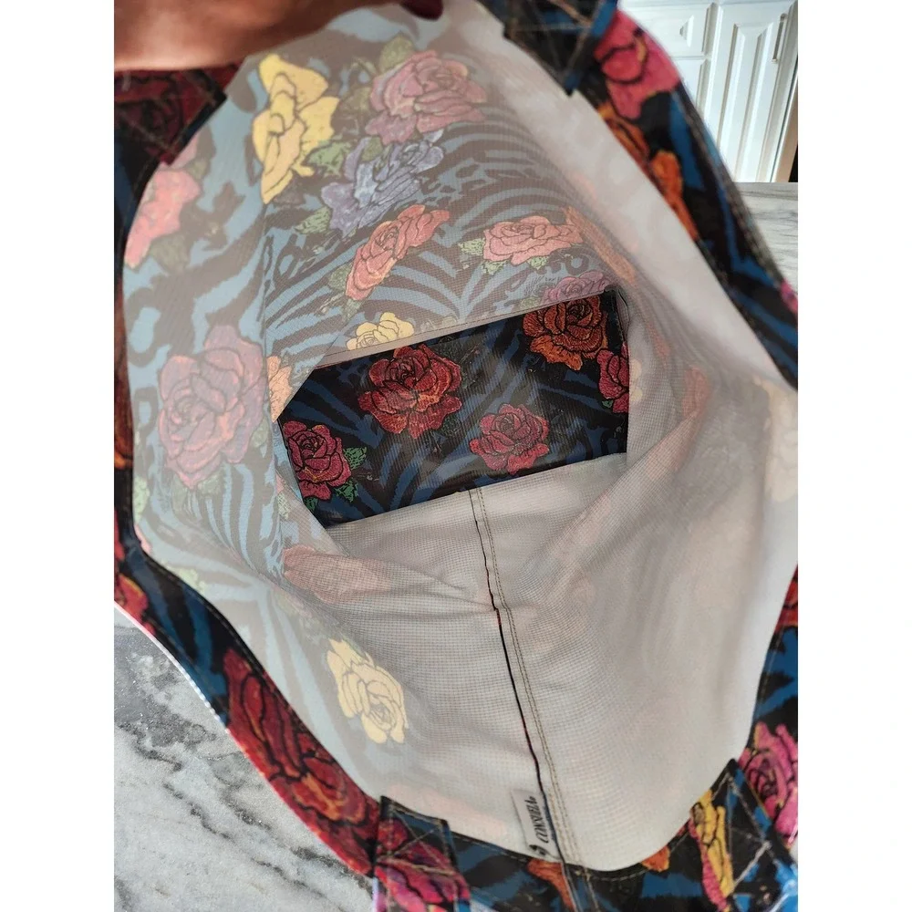 Consuela Lolo Roses Coated Grab N Go Large Tote Bag Blue Floral Animal Print
